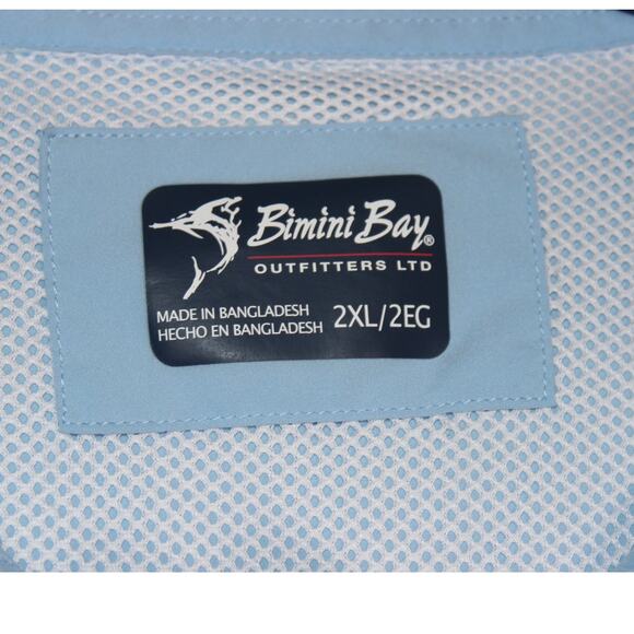 Bimini Bay Men's Size 2XL Blue Bimini Flats‎ II Short Sleeve Button Up Shirt - Picture 4 of 8